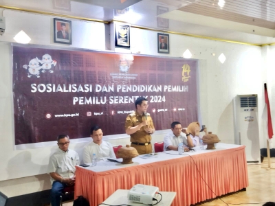 Sosialisasi pemilu yang di hadiri PJ Bupati Buteng Andi Muhammad Yusuf dan Anggota DPR RI asal Sultra , Ir Hugua