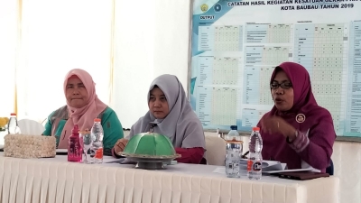 Ketua TP PKK Kota Baubau Ny. Reffiani Dwiatmo saat Rapat Perdana Pengurus TP PKK Kota Baubau  Kamis (9/11/2023)