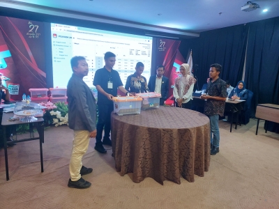 Suasana Pleno rekapitulasi perhitungan suara  Pilwali Kota Baubau tahun 2024