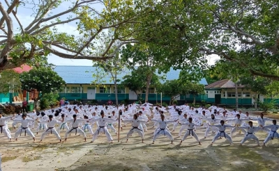 Suasana Ujian Kenaikan Sabuk yang dilaksanakan Lemkari Cabang Baubau