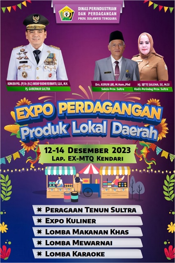 Disperindag Sultra Gelar Expo Perdagangan Produk Lokal