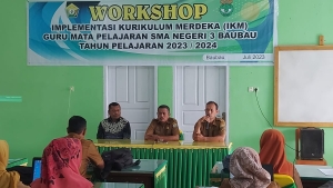 Suasana Pembukaan Workshop Implementasi Kurikulum Merdeka (IKM) di SMAN 3 Baubau Selasa (11/7/2023)
