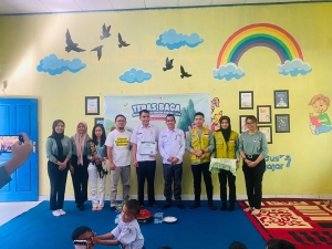 Kegiatan Teras Baca yang dilaksanakan Forum Anak Kota Baubau dalam Rangka Hari Anak ke-40 di SDN Keraton Rabu (24/7/2024)