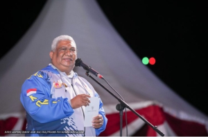 Gubernur Sultra, Ali Mazi saat penutupan Porprov ke-14 di Kota Baubau