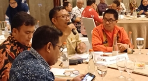 Ketua Pansus Revisi RTRW DPRD Sultra, Fajar Ishak Daeng Jaya saat paparan Rakor di Jakarta