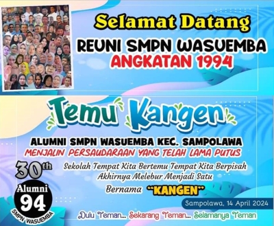 Reuni Alumni SMPN Wasuemba setelah berpisah selama 30 Tahun