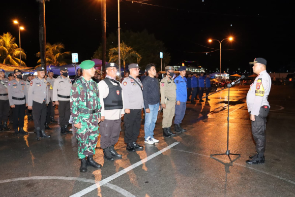 Suasana Apel Kegiatan Patroli Gabungan Polres Baubau, Kodim 1413 Buton, Sat Pol PP dan Polairud