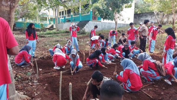 Persiapan Lahan Untuk Penanaman beberapa jenis komoditi dalam Program Ketapang (Ketahanan Pangan) yang dicanangkan Gubernur Sultra oleh Siswa SMAN 3 Baubau