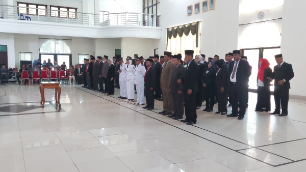 Suasana Pelantikan Pejabat Struktural Kota Baubau Jumat (6/1/2023) di Aula Palagimata Kota Baubau